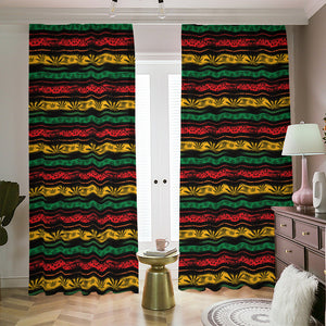 Rastafarian Hemp Pattern Print Blackout Pencil Pleat Curtains