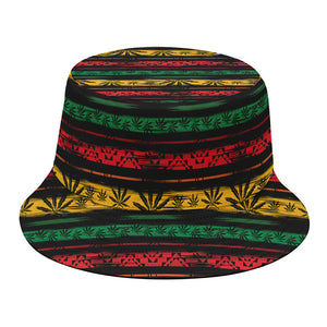 Rastafarian Hemp Pattern Print Bucket Hat