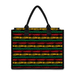 Rastafarian Hemp Pattern Print Canvas Tote Bag
