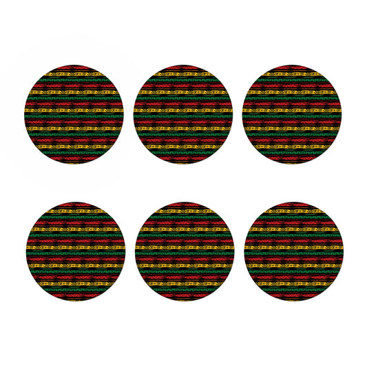 Rastafarian Hemp Pattern Print Coaster Set