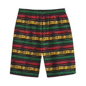 Rastafarian Hemp Pattern Print Cotton Shorts