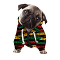 Rastafarian Hemp Pattern Print Dog Zip Up Hoodie