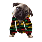 Rastafarian Hemp Pattern Print Dog Zip Up Hoodie