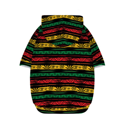 Rastafarian Hemp Pattern Print Dog Zip Up Hoodie