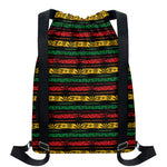 Rastafarian Hemp Pattern Print Drawstring Backpack