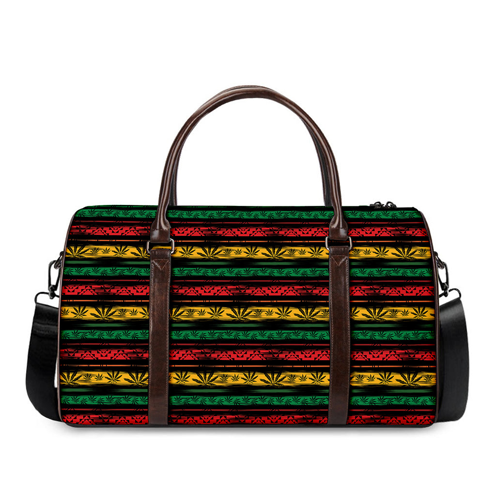 Rastafarian Hemp Pattern Print Duffle Bag