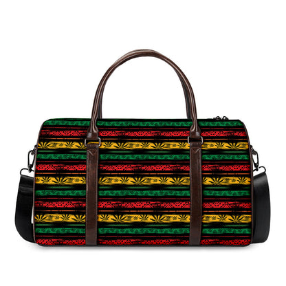Rastafarian Hemp Pattern Print Duffle Bag