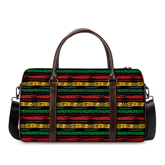 Rastafarian Hemp Pattern Print Duffle Bag