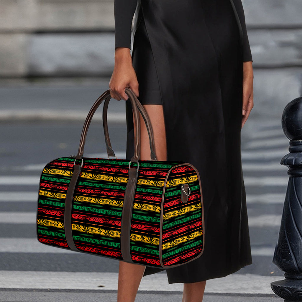 Rastafarian Hemp Pattern Print Duffle Bag