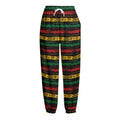 Rastafarian Hemp Pattern Print Fleece Lined Knit Pants