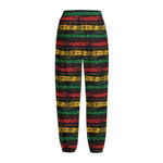 Rastafarian Hemp Pattern Print Fleece Lined Knit Pants