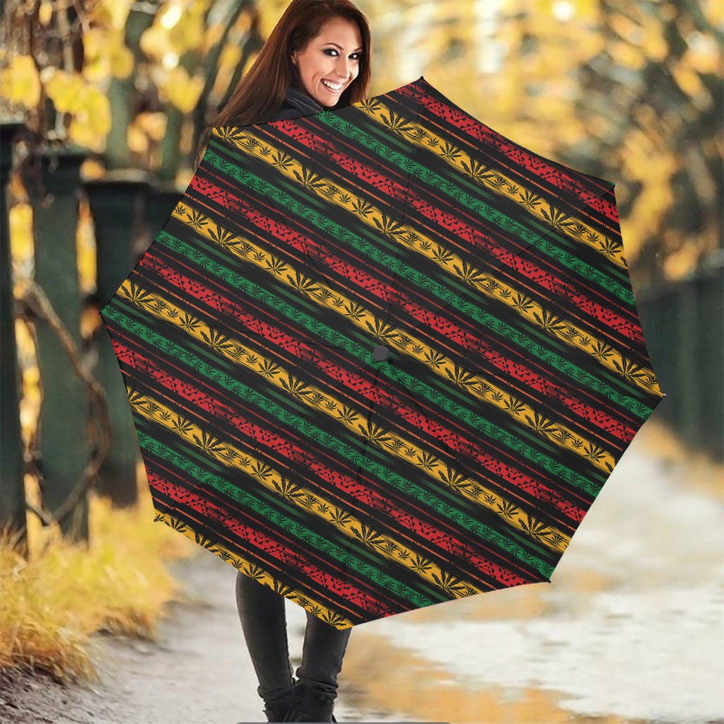 Rastafarian Hemp Pattern Print Foldable Umbrella