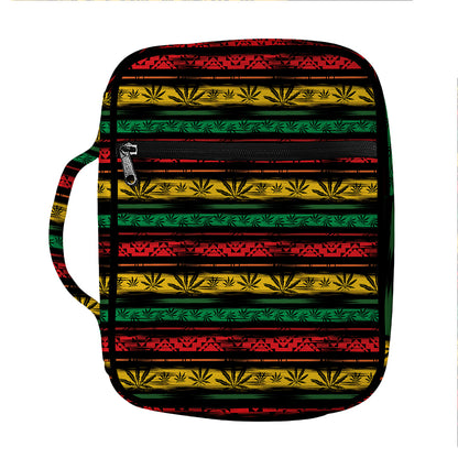 Rastafarian Hemp Pattern Print Front Pocket Bible Bag