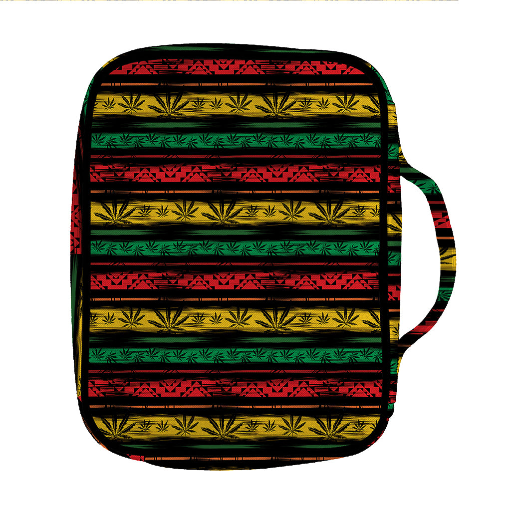 Rastafarian Hemp Pattern Print Front Pocket Bible Bag