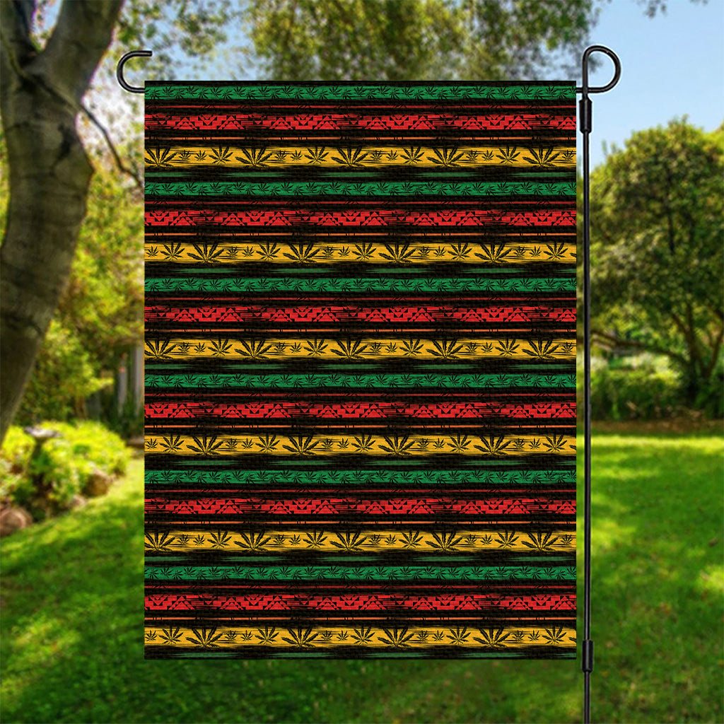 Rastafarian Hemp Pattern Print Garden Flag