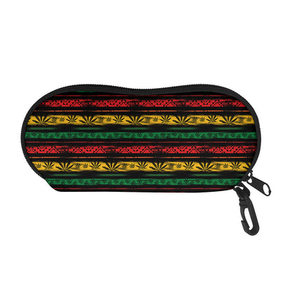 Rastafarian Hemp Pattern Print Glasses Case