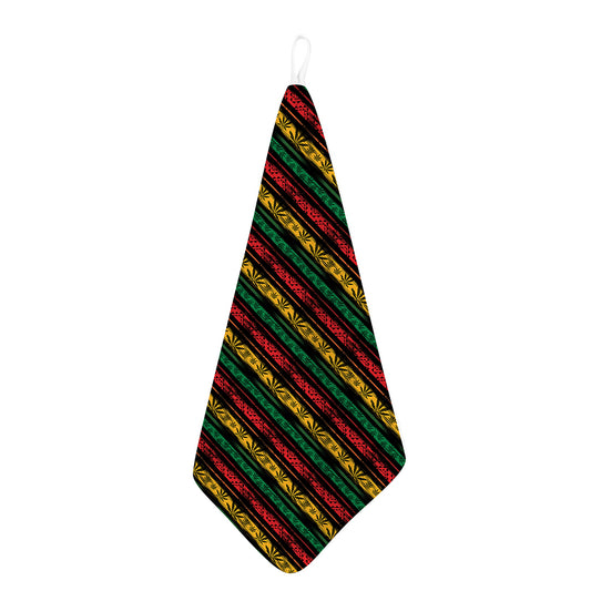 Rastafarian Hemp Pattern Print Hand Towel