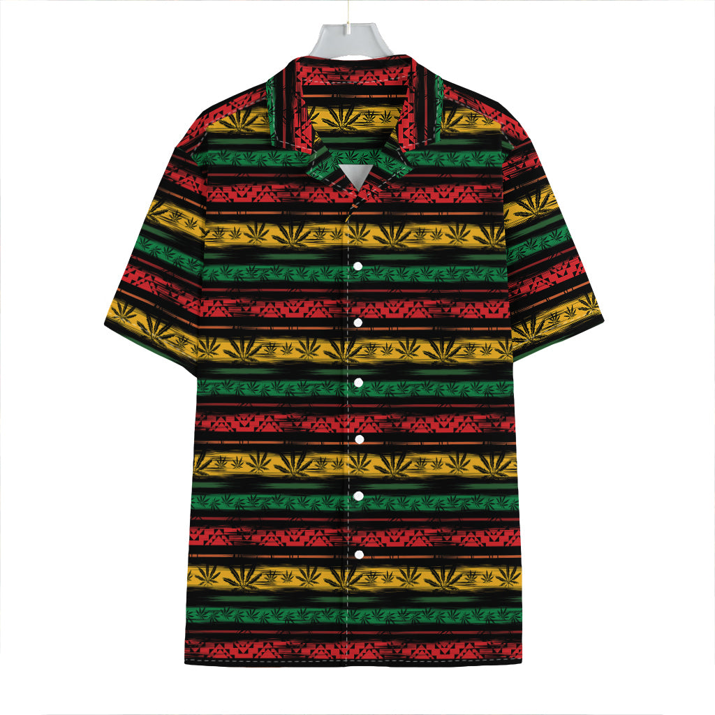 Rastafarian Hemp Pattern Print Hawaiian Shirt