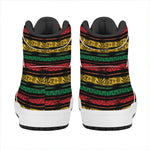 Rastafarian Hemp Pattern Print High Top Leather Sneakers