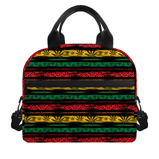 Rastafarian Hemp Pattern Print Insulated Lunch Bag