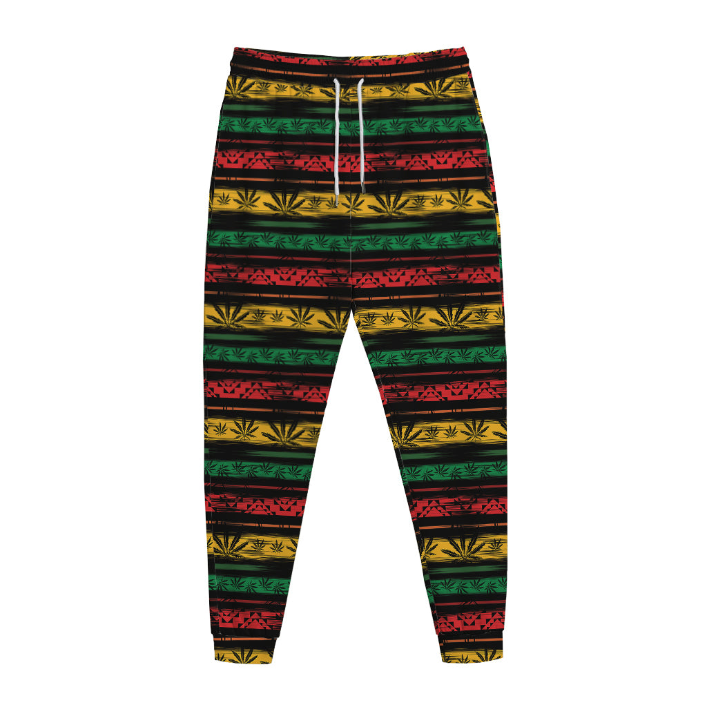 Rastafarian Hemp Pattern Print Jogger Pants