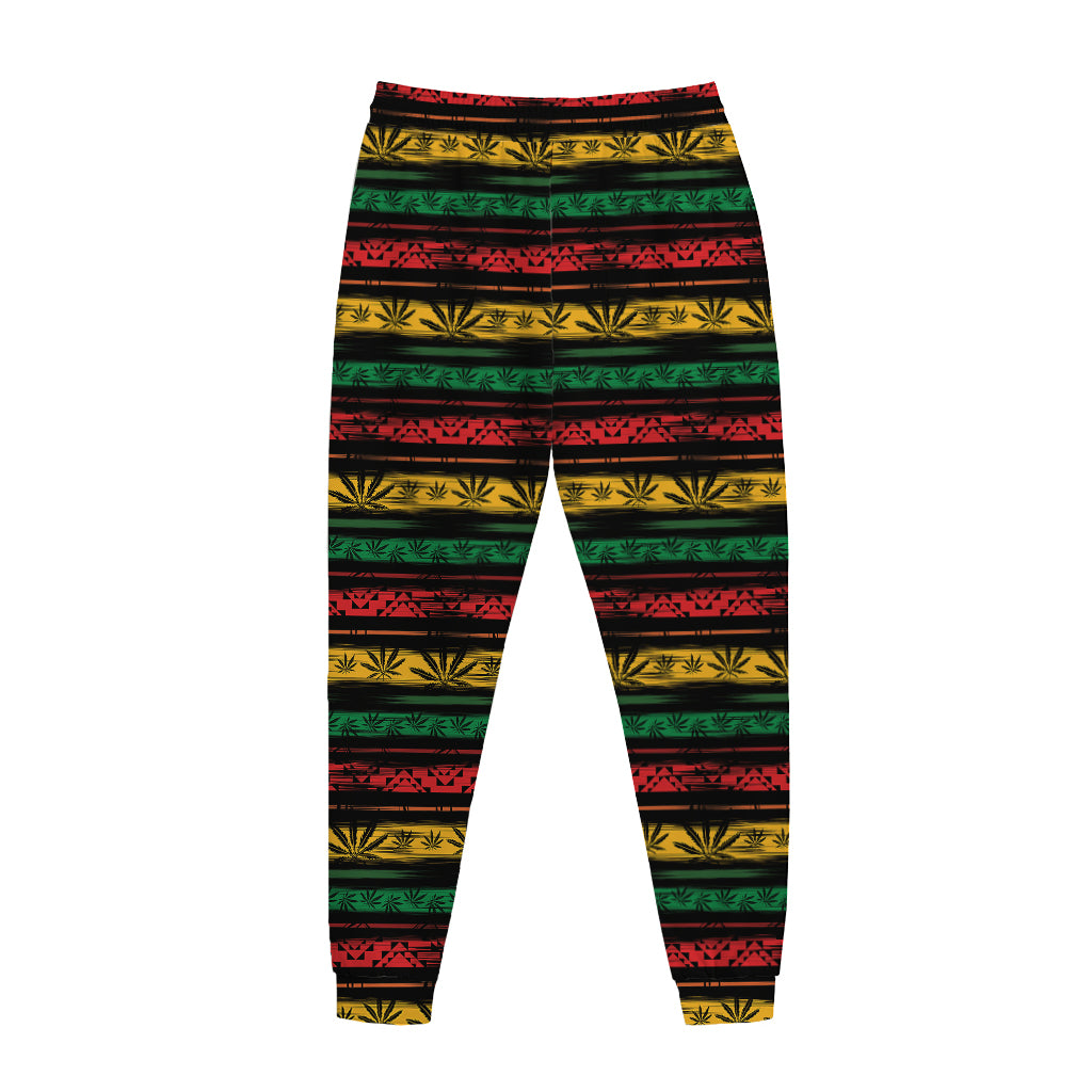 Rastafarian Hemp Pattern Print Jogger Pants