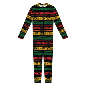 Rastafarian Hemp Pattern Print Jumpsuit