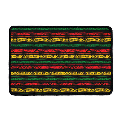 Rastafarian Hemp Pattern Print Kitchen Mat