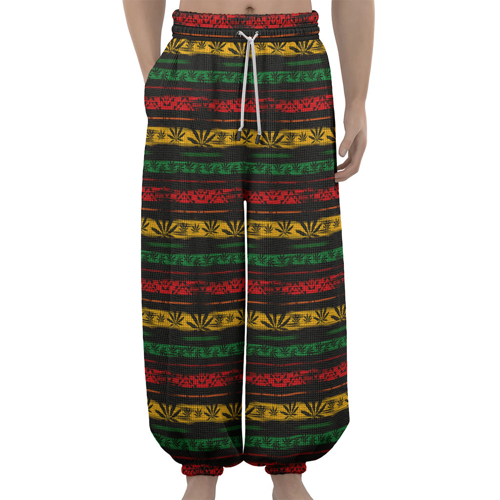 Rastafarian Hemp Pattern Print Lantern Pants
