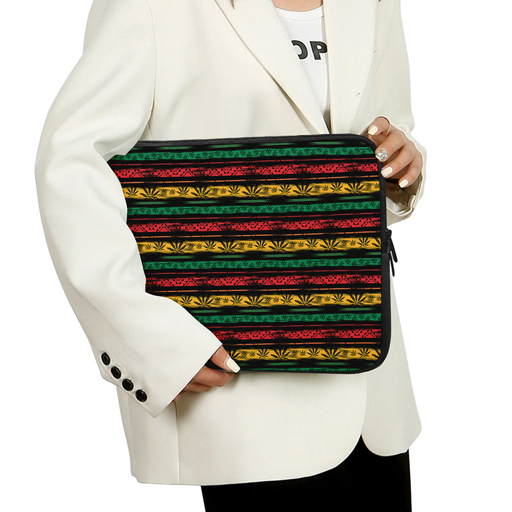 Rastafarian Hemp Pattern Print Laptop Sleeve