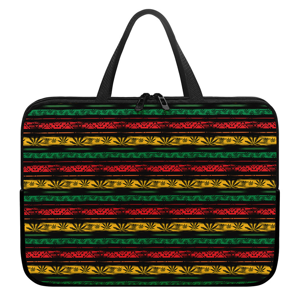 Rastafarian Hemp Pattern Print Laptop Sleeve With Handle