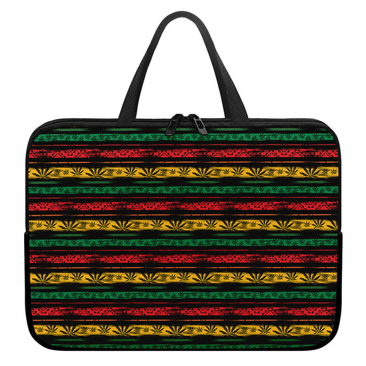 Rastafarian Hemp Pattern Print Laptop Sleeve With Handle