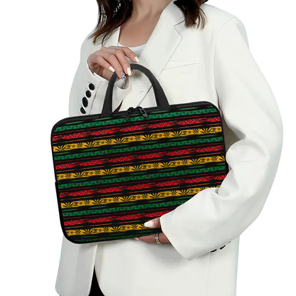 Rastafarian Hemp Pattern Print Laptop Sleeve With Handle