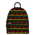 Rastafarian Hemp Pattern Print Leather Backpack