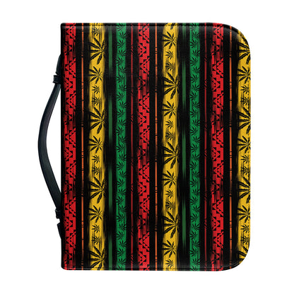 Rastafarian Hemp Pattern Print Leather Bible Cover