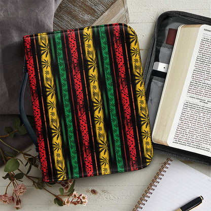 Rastafarian Hemp Pattern Print Leather Bible Cover