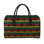 Rastafarian Hemp Pattern Print Leather Duffle Bag