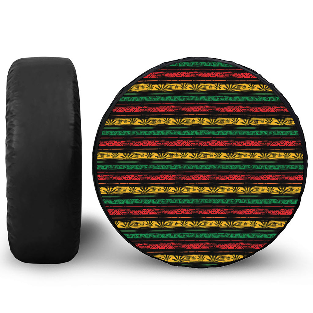 Rastafarian Hemp Pattern Print Leather Spare Tire Cover