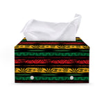 Rastafarian Hemp Pattern Print Leather Tissue Box Cover