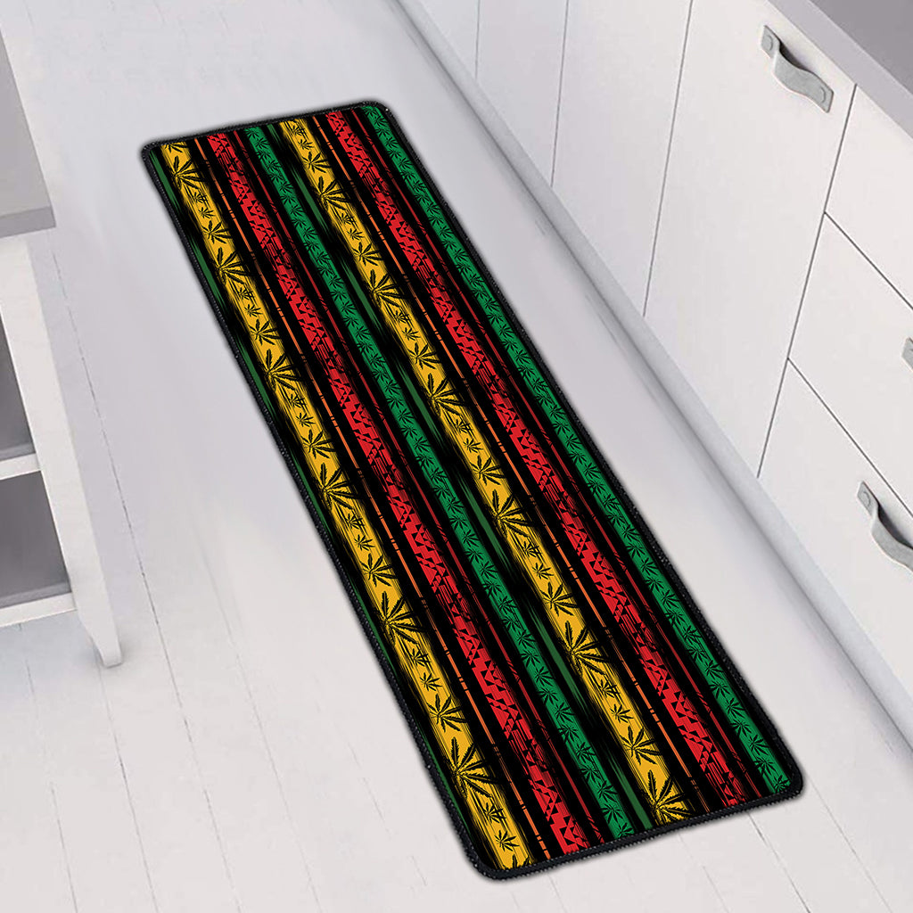 Rastafarian Hemp Pattern Print Long Kitchen Mat