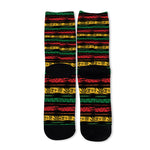 Rastafarian Hemp Pattern Print Long Socks