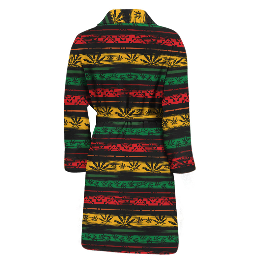 Rastafarian Hemp Pattern Print Men's Bathrobe