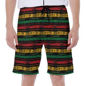 Rastafarian Hemp Pattern Print Men's Beach Shorts