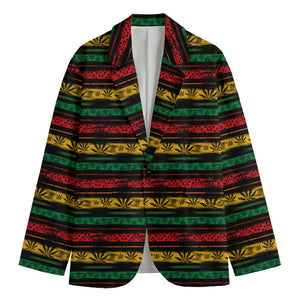 Rastafarian Hemp Pattern Print Men's Blazer