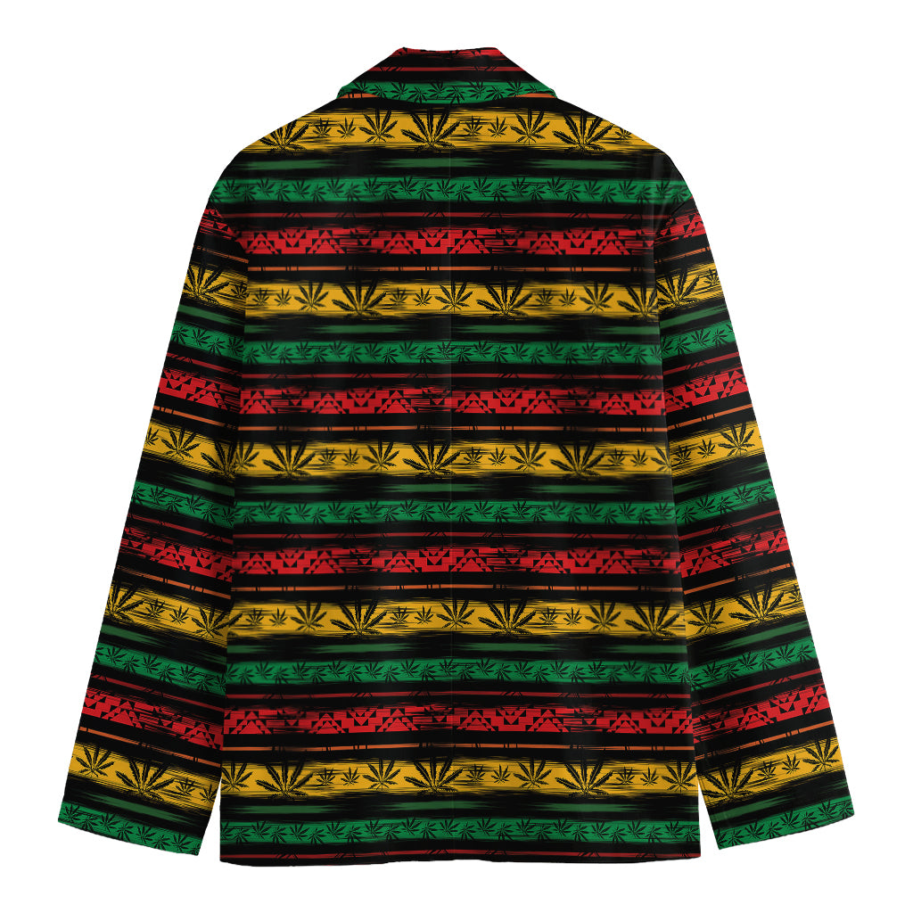 Rastafarian Hemp Pattern Print Men's Blazer