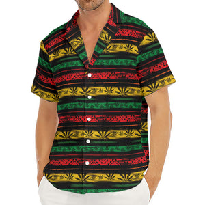 Rastafarian Hemp Pattern Print Men's Deep V-Neck Shirt