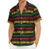 Rastafarian Hemp Pattern Print Men's Deep V-Neck Shirt