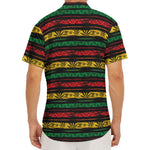 Rastafarian Hemp Pattern Print Men's Deep V-Neck Shirt