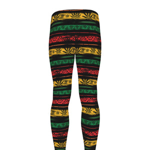 Rastafarian Hemp Pattern Print Men's leggings