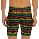 Rastafarian Hemp Pattern Print Men's Long Boxer Briefs